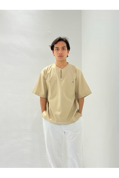 Kurta Short Sleeve Karang, Wheat Brown